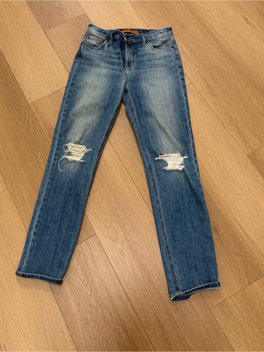 Joe's Jeans Blue Distressed Straight Leg Jeans
